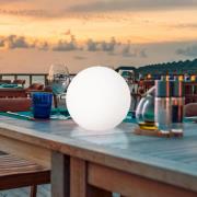 LED-solcellelampe Dabus, Ø 30 cm, kule, hvit, akryl