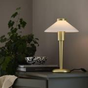 PR Home Bordlampe August, messingfarget/opal, 34 cm, metall