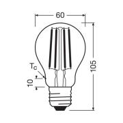 OSRAM LED glødepære E27 2,2W filament 2,700K 470lm 2-pk