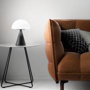 LED-bordlampe Blip, svart/hvit, glass, CCT, berøringsdimmer