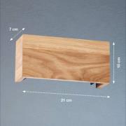 LED-vegglampe Shine-Wood,  bredde 21 cm, eik/svart, tre