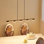 Lindby pendellampe Kaylou, 5 lyskilder, bronsefarget, aluminium