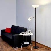 Lindby gulvlampe Elaina, leselampe, rustfarget, 180 cm, E27