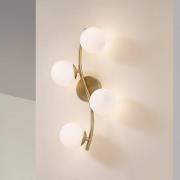 Lindby vegglampe Josiana, opal/messing, 48 cm, kule, glass