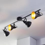 Lindby taklampe Julin, 85 cm, 4 lyskilder, svart-gull