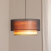 Euluna hengelampe Cedrik, organza svart, askfinér