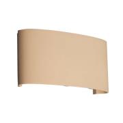 Utendørs LED-vegglampe Berlin, sandfarget, bredde 17 cm, metall