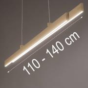 LED-hengelampe Vayana, lengde 114 cm, sandfarget, metall, CCT