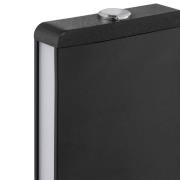 LED-bordlampe Arcus, svart/brun, høyde 56 cm, metall/tre