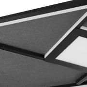 LED-taklampe Hardy, lengde 71 cm svart matt metall/stoff