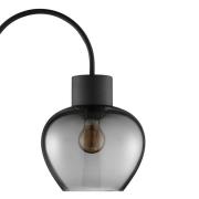 Gulvlampe Ligari, svart/røykgrå, høyde 164 cm metall/glass