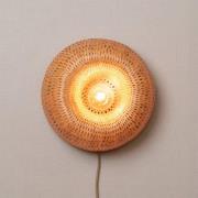 GOOD & MOJO vegglampe Barbados, natur Ø 35 cm bambusplugg
