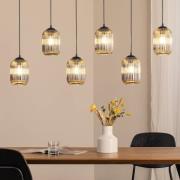 Verdi pendellampe, lengde 115 cm, svart/røykgrå, 6 lyskilder.