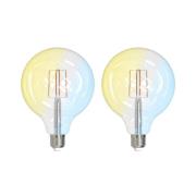 LUUMR Smart LED E27 G125 7W ZigBee Tuya Philips Hue sett med 2 stk