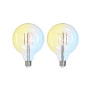 LUUMR Smart LED Filament sett med 2 E27 G125 7W klar Tuya