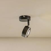 Lindby spotlight Jyla, svart, 2700 K, Ø 8 cm, GX53