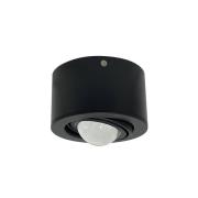 Lindby spotlight Jyla, svart, 3000 K, Ø 13 cm, linse, aluminium