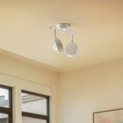 Lindby spotlight Jyla, hvit, linse, 3000 K, 2-lys, GX53