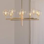 Lysekrone Feme, gullfarget, glass, 10 lyskilder, G9