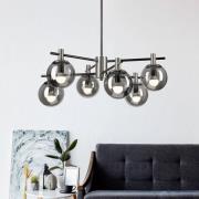 Taklampe Lilou, Ø 53cm, røykgrå, glass/metall, 6 lyskilder.