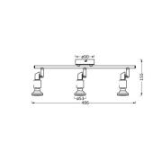 OSRAM takspot, hvit, 3 lyskilder, metall, GU10-LED 927 dimbar