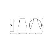 OSRAM downlight PEAR, grå, 1 lyskilde, GU10-LED 2700 K