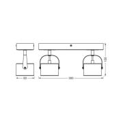 OSRAM LED-taklampe Jupiter, 2 lyskilder, sølv, metall