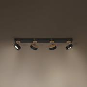 OSRAM LED-downlight PLUTO, svart, 4 spotter, 3000 K