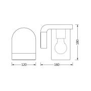 OSRAM utendørs vegglampe ENDURA CLASSIC CASCADE, glass ravfarget IP44