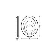 OSRAM LED-taklampe ORBIS SPIRAL OVAL, Ø 49 cm hvit 37 W