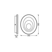 OSRAM LED-taklampe ORBIS SPIRAL OVAL, Ø 36 cm hvit 27 W