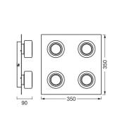 OSRAM LED-taklampe ORBIS FLAME, svart, 4 lyskilder, CCT IP44