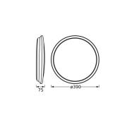 OSRAM LED-taklampe ORBIS DUBLIN, Ø 39 cm, sølvmetall