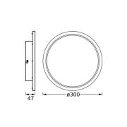 OSRAM LED-taklampe BATHROOM, svart, Ø 30 cm, IP44 CCT