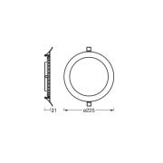 OSRAM LED-innfelt taklampe SLIM, Ø 23 cm, 6500 K, hvit