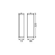 OSRAM vegglampe BATHROOM, krom Lengde 32 cm Metall/glass IP44