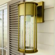 Utendørs vegglampe Camillo, messingfarget, aluminium, glass, E27