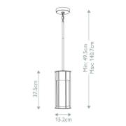 Utendørs pendellampe Camillo, messingfarget, aluminium, glass, E27