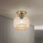 Taklampe Carneval, rav, Ø 20 cm, glass, E27