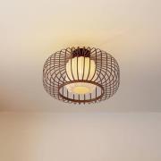 Lindby taklampe Davella, Ø 50 cm,  bambus, tekstil