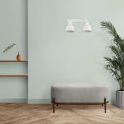 Vegglampe Emoti, beige, 2 lyskilder, stål, lengde 27 cm