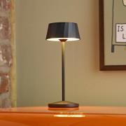 LED-bordlampe med batteri Facetta, svart, 22 cm, metall CCT IP44