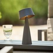 LED-bordlampe Solino, grafitt, solcelle/USB, 26 cm IP44