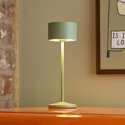 LED-bordlampe Veluna, grønn, høyde 25 cm, IP44, dimbar, CCT