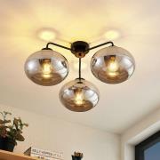 Lindby taklampe Navidia, Ø 67 cm, svart, røkt glass