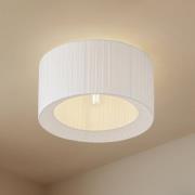 Lindby taklampe Virelle, hvit, tekstil, Ø 40 cm, E27