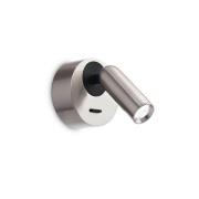 Ideal Lux LED-veggspot Bean, Ø 7 cm, nikkelfarget metall