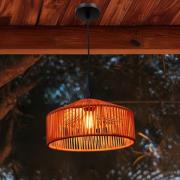 Newgarden pendellampe Calabardina, brun, tau, Ø30cm, IP44