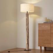 Lucande gulvlampe Jorvan, krem, eukalyptus, lin