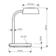 LED-skrivebordslampe MAULabby, blå, høyde 30 cm